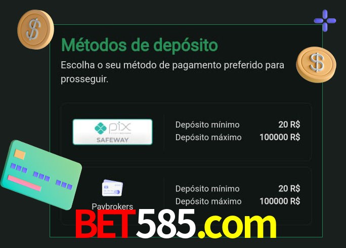 O cassino bet585.com oferece uma grande variedade de métodos de pagamento